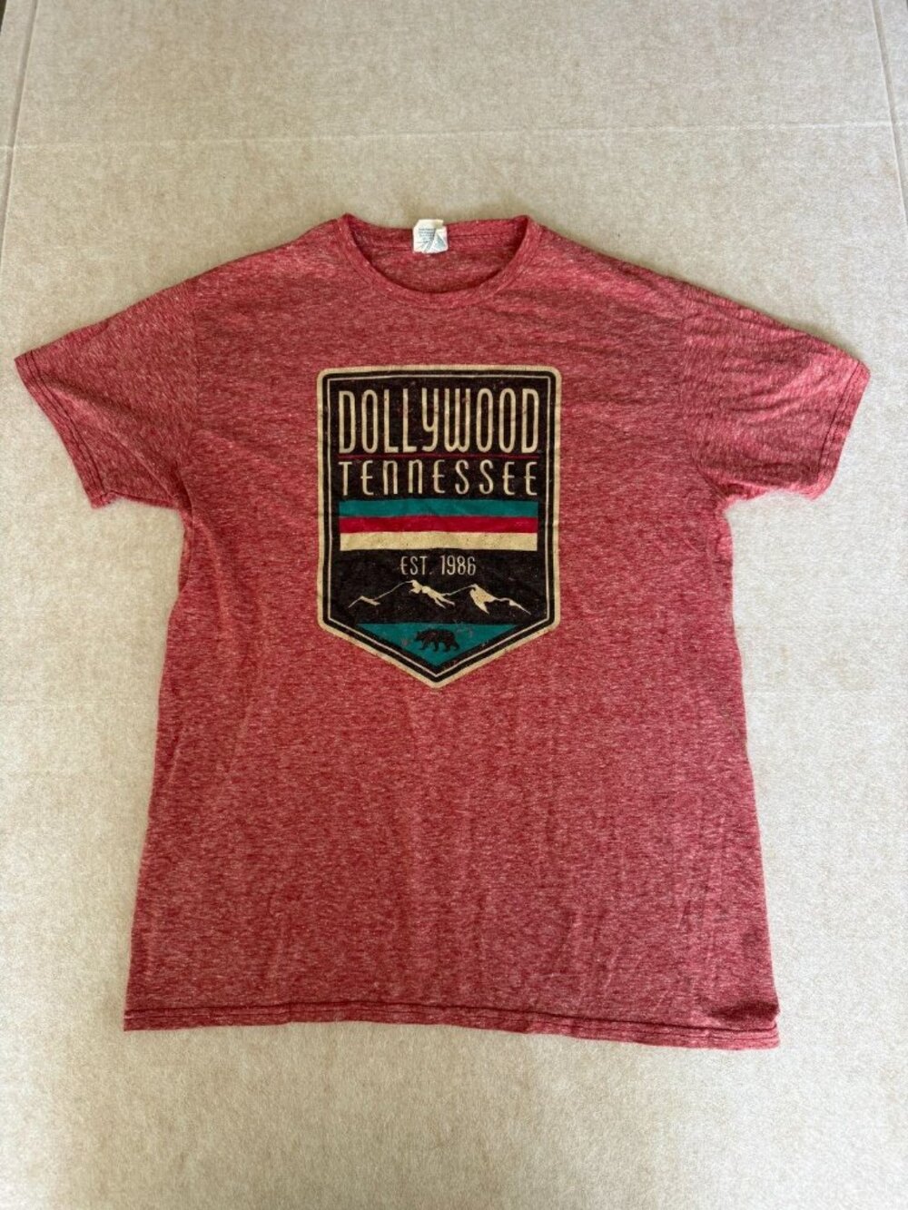 Dollywood T Shirt Womens M Red Delta Ring Spun Cotton USA Tee 1053